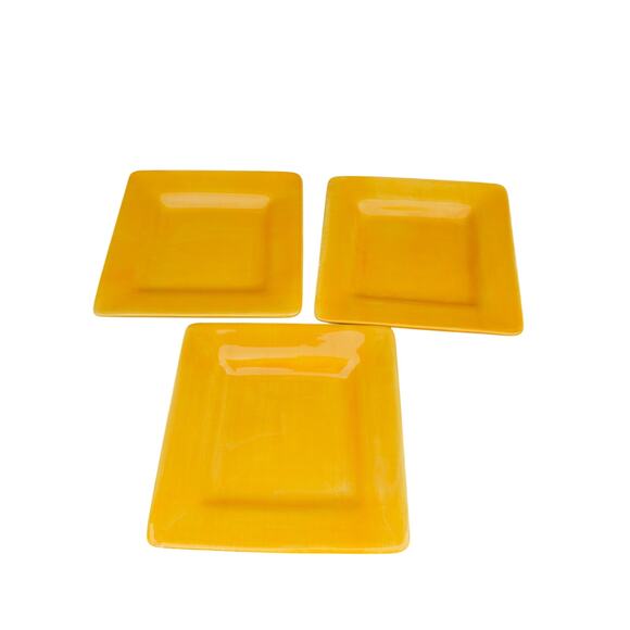 J.C Penny home collections Square salad plates 8.5 " Pesto/ Mary Gold( lot of 2) - Picture 3 of 9